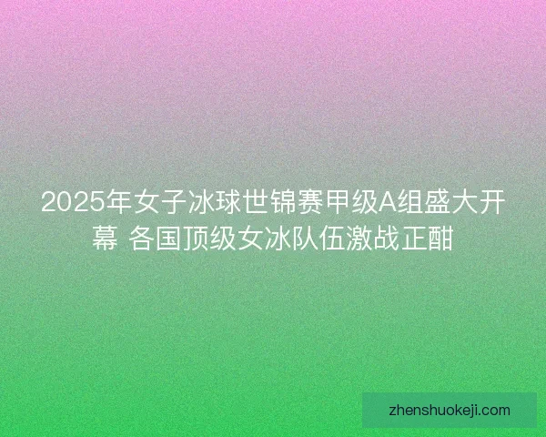 2025年女子冰球世锦赛甲级A组盛大开幕 各国顶级女冰队伍激战正酣