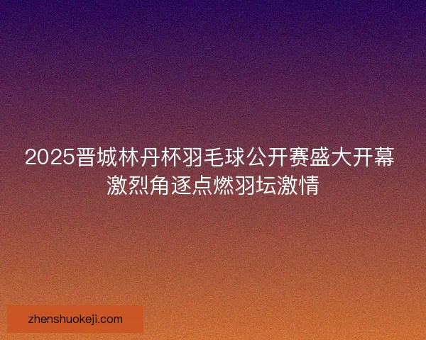 2025晋城林丹杯羽毛球公开赛盛大开幕 激烈角逐点燃羽坛激情