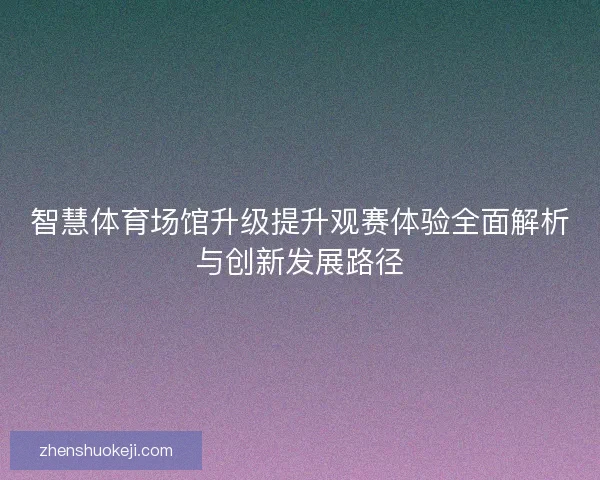 智慧体育场馆升级提升观赛体验全面解析与创新发展路径