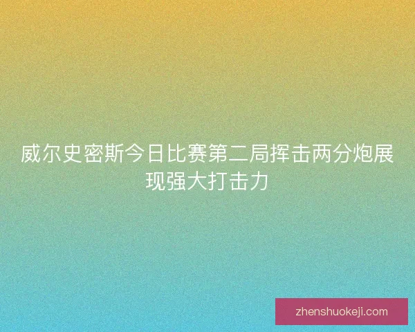 威尔史密斯今日比赛第二局挥击两分炮展现强大打击力 威尔史密斯今日比赛第二局挥击两分炮展现强大打击力