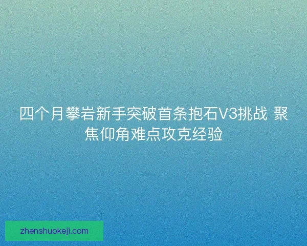 四个月攀岩新手突破首条抱石V3挑战 聚焦仰角难点攻克经验 四个月攀岩新手突破首条抱石V3挑战 聚焦仰角难点攻克经验