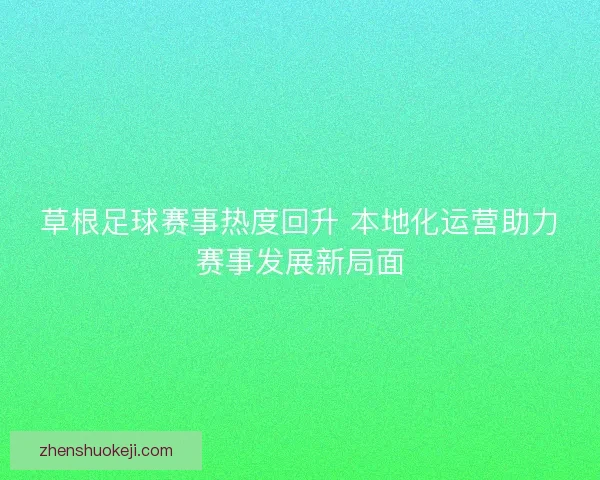 草根足球赛事热度回升 本地化运营助力赛事发展新局面 草根足球赛事热度回升 本地化运营助力赛事发展新局面